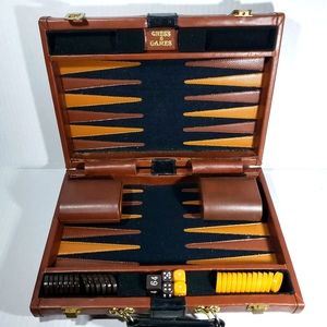 Vintage Backgammon Set with Case - Missing Pieces